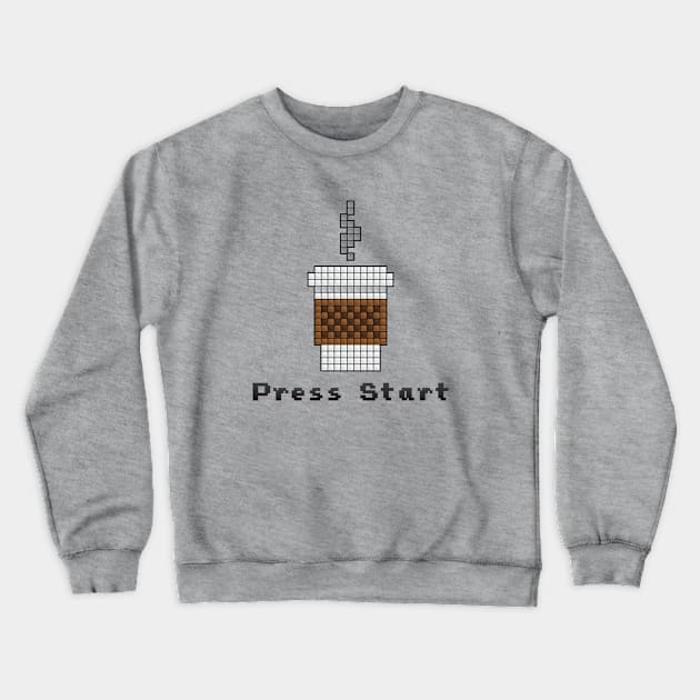 8-Bit Coffee Crewneck Sweatshirt by Woah_Jonny